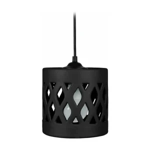 Suspensão TOSEL COVO cerâmica cilindro preto D14,5 x H74 cm