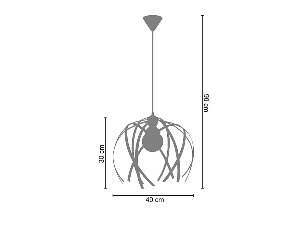 Suspensão TOSEL CRAB BIG metálico geométrico cinza D40 x H90 cm