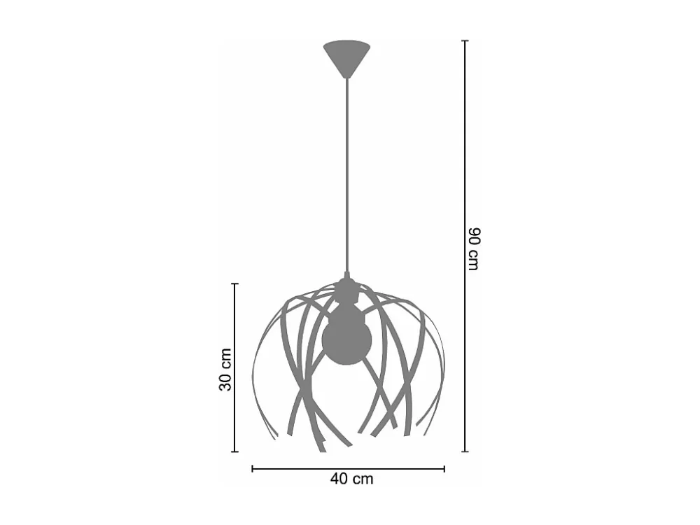 Suspensão TOSEL CRAB BIG metálico geométrico cobre D40 x H90 cm