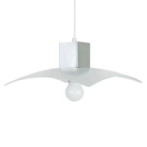 Suspensão TOSEL CUBIC vidro quadrado cetim D38 x H60 cm