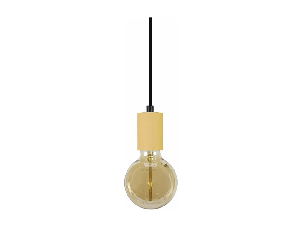 Suspensão TOSEL CUI metálico cilindro castanho D30 x H80 cm