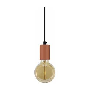 Suspensão TOSEL CUI metálico cilindro preto D30 x H80 cm