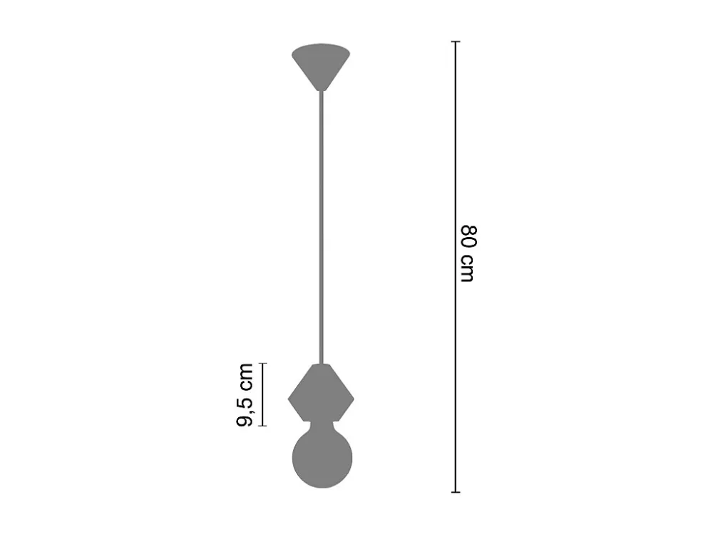 Suspensão TOSEL DAI cordão de algodão globo branco D17 x H80 cm
