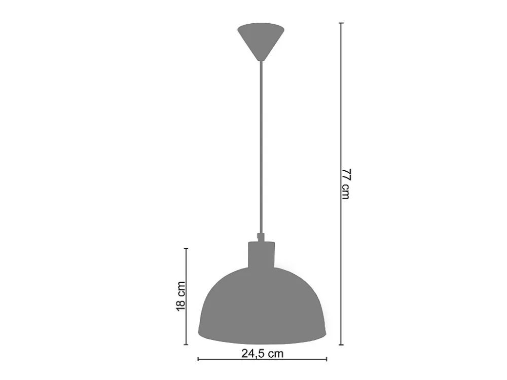 Suspensão TOSEL DEMI BOULE C metálico cúpula anis D30 x H68 cm