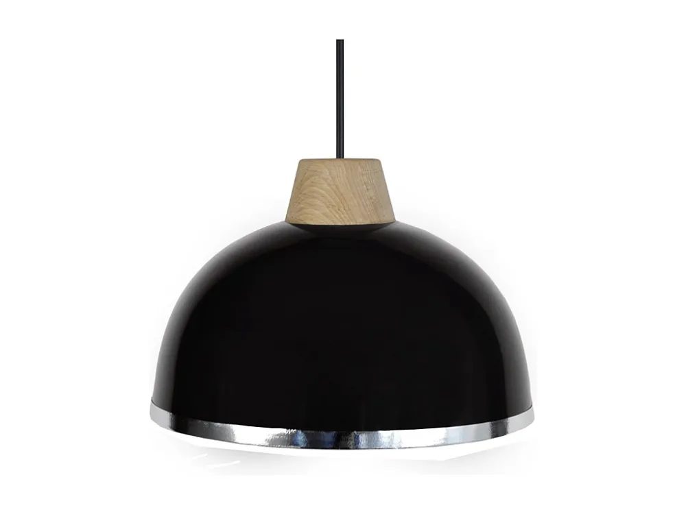 Suspensão TOSEL DEMI BOULE B metálico cúpula preto D24,5 x H77 cm