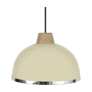 Suspensão TOSEL DEMI BOULE B metálico cúpula bege D24,5 x H77 cm