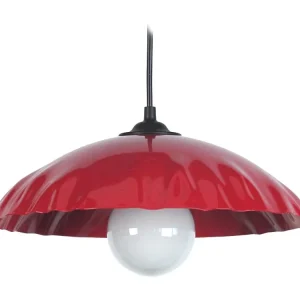 Suspensão TOSEL DEMI LUNE PLISSÉ metálico geométrico branco D40 x H96 cm