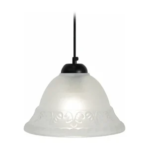 Suspensão TOSEL ELEGANTE vidro Sino.. cetim D17 x H68 cm