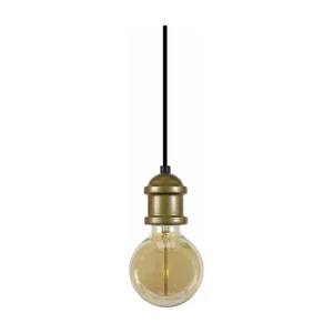 Suspensão TOSEL FANG metálico cúpula amarelo D18 x H84 cm