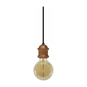 Suspensão TOSEL FANG metálico cúpula cinza D18 x H84 cm
