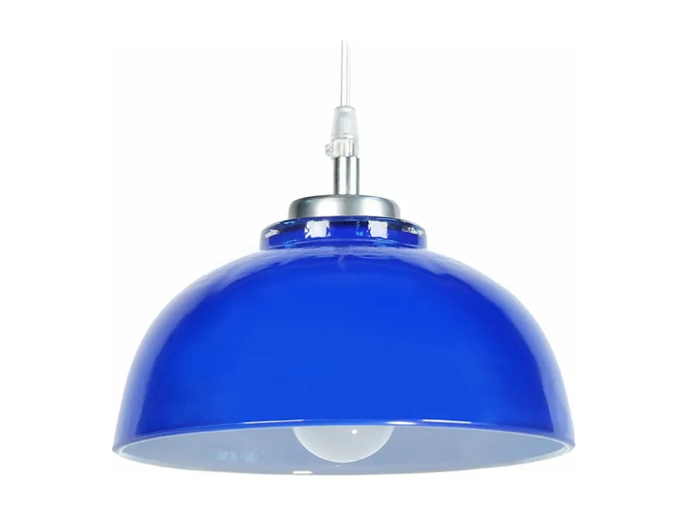 Suspensão TOSEL FLAMANDE vidro cúpula azul D35 x H80 cm