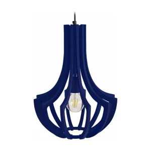 Suspensão TOSEL FREDERICIA metálico cúpula azul D40 x H110 cm