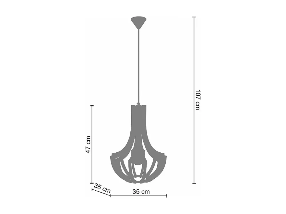 Suspensão TOSEL FREDERICIA metálico cúpula azul D40 x H110 cm
