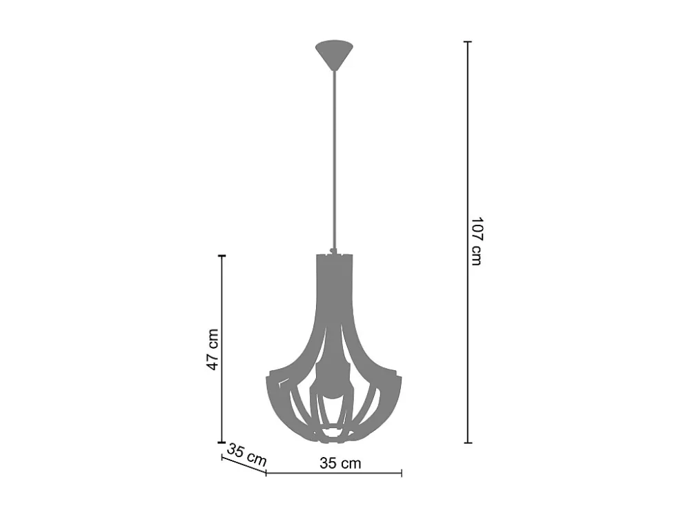 Suspensão TOSEL FREDERICIA metálico cúpula azul D40 x H110 cm