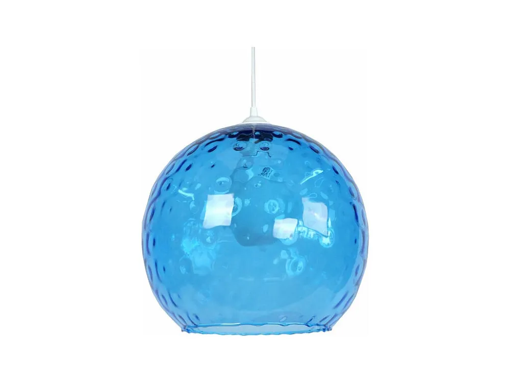 Suspensão TOSEL GLOBE OPTIQUE vidro globo azul D20 x H77 cm