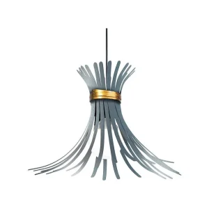 Suspensão TOSEL JUPE INDIENS metálico globo cinza D30 x H85 cm