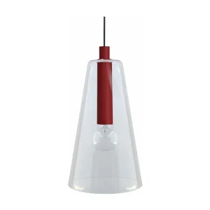 Suspensão TOSEL KON metálico cônico rosa D24 x H80 cm