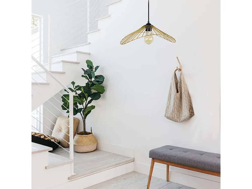Suspensão TOSEL LADY DI metálico geométrico preto D50 x H80 cm