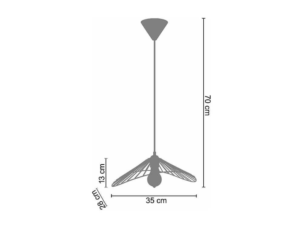 Suspensão TOSEL LADY DI metálico geométrico preto D50 x H80 cm