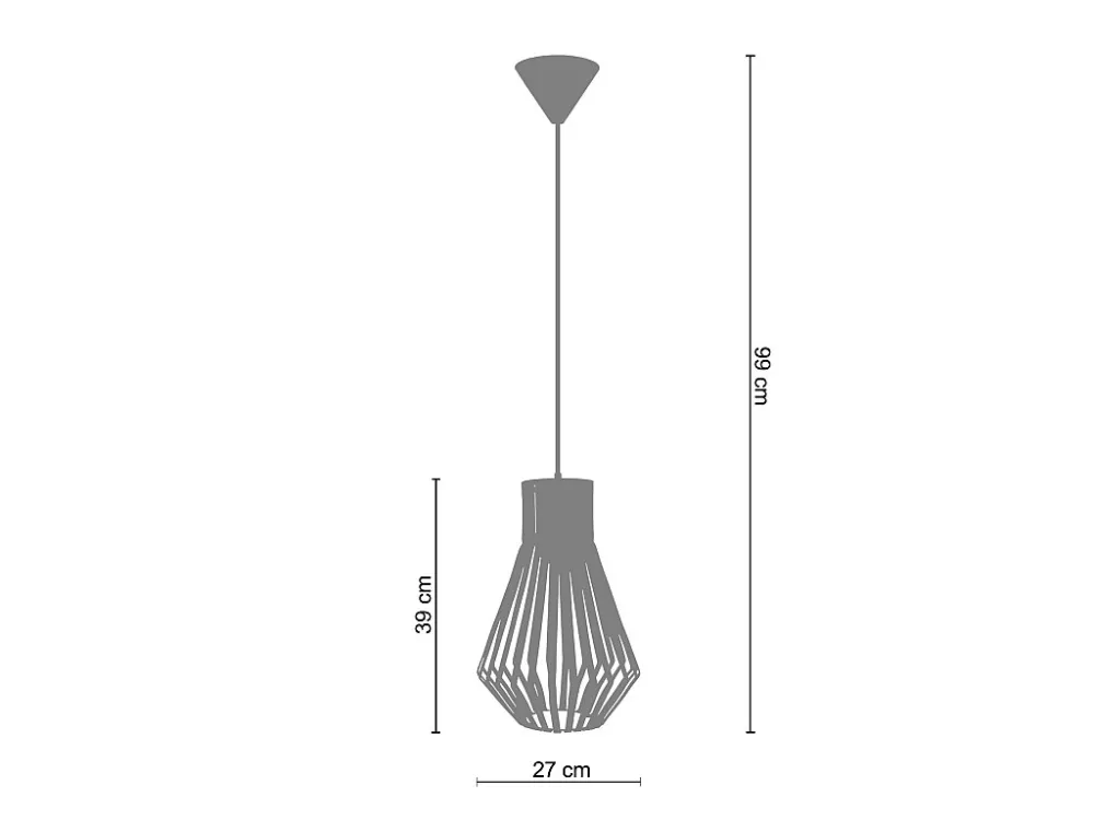 Suspensão TOSEL LAM. ZURICK metálico globo branco D36 x H90 cm