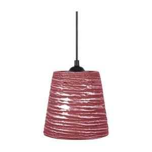 Suspensão TOSEL LAMAS vidro cúpula cetim D20 x H80 cm