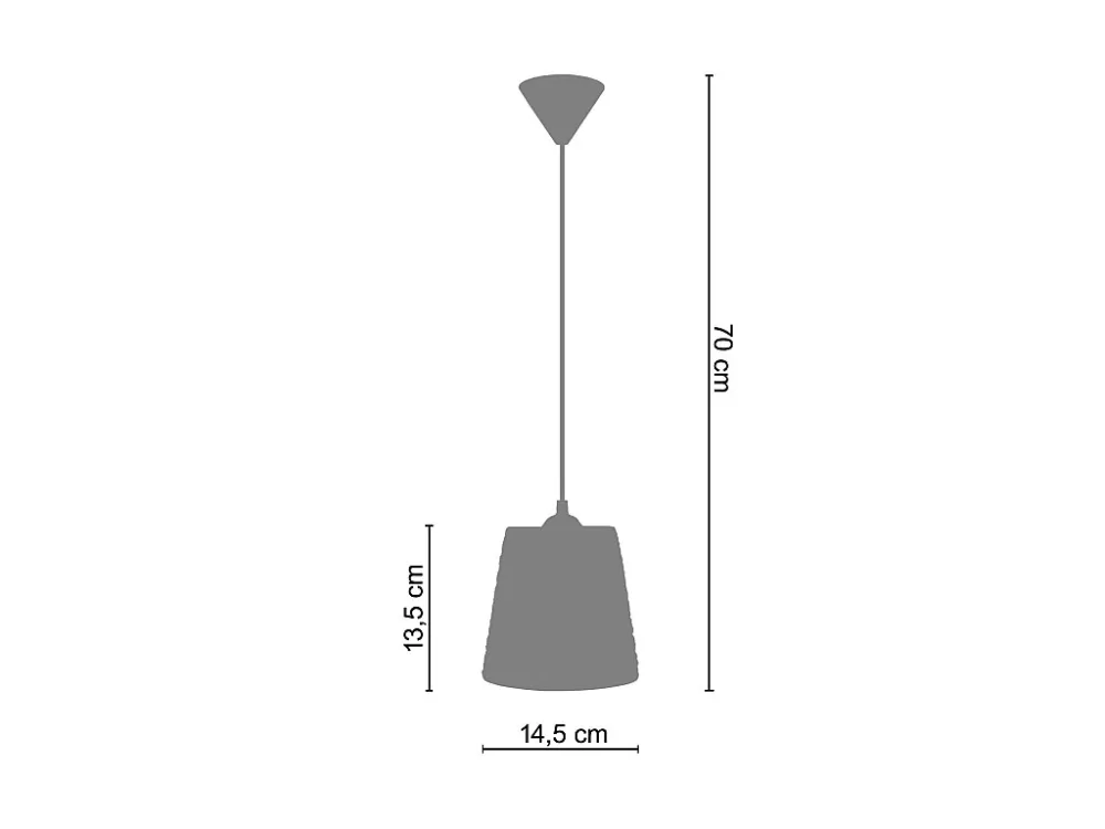 Suspensão TOSEL LAMAS vidro cúpula cetim D20 x H80 cm