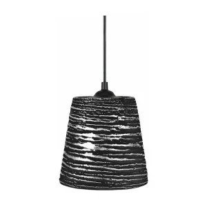 Suspensão TOSEL LAMAS vidro cúpula cetim âmbar D20 x H80 cm