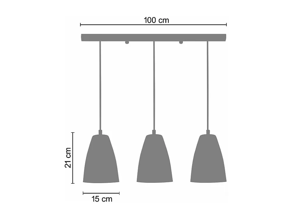 Suspensão TOSEL LARSEN metálico cônico amarelo D15 x H78 cm
