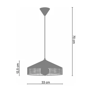 Suspensão TOSEL LISERON metálico cilindro Verde D30 x H80 cm