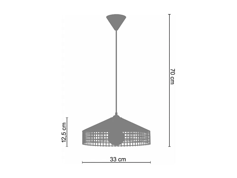 Suspensão TOSEL LISERON metálico cilindro Verde D30 x H80 cm