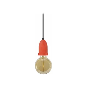 Suspensão TOSEL LI lâmpada decorativa quadrado vermelho D9,5 x H80 cm