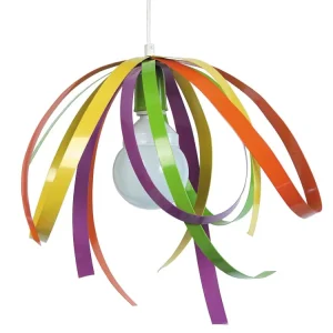 Suspensão TOSEL LOOP fio de juta cilindro vermelho D30 x H90 cm