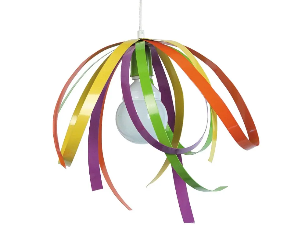 Suspensão TOSEL LOOP fio de juta cilindro vermelho D30 x H90 cm