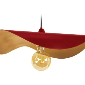 Suspensão TOSEL MADAME metálico chapéu de senhora marfim dourado D40 x H65 cm