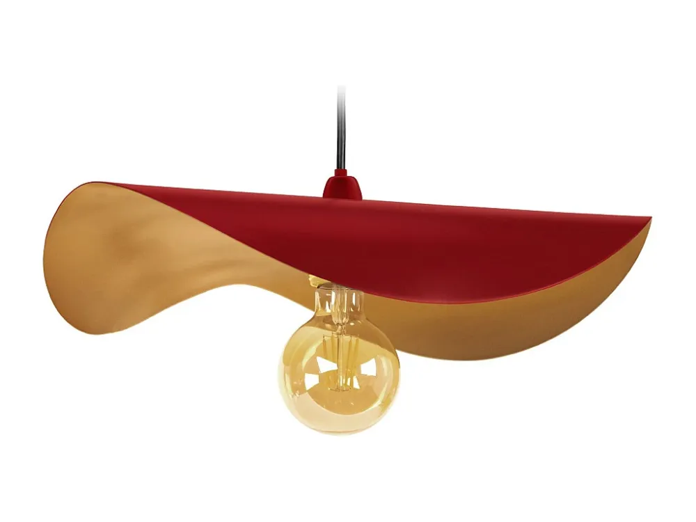 Suspensão TOSEL MADAME metálico chapéu de senhora marfim dourado D40 x H65 cm