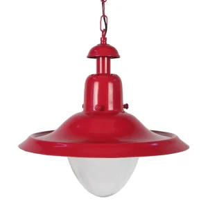 Suspensão TOSEL MARINE B tecido conjunto laranja branco D38 x H90 cm