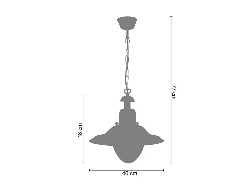 Suspensão TOSEL MARINE B vidro cúpula âmbar D30 x H70 cm