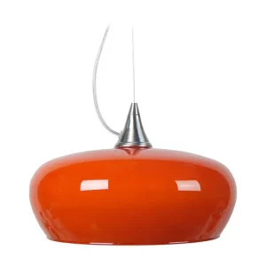 Suspensão TOSEL MATILDE vidro quadrado Branco Vermelho D30 x H60 cm