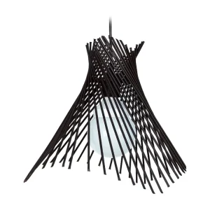 Suspensão TOSEL MIKADO metálico cilindro Branco Vermelho D16,5 x H80 cm