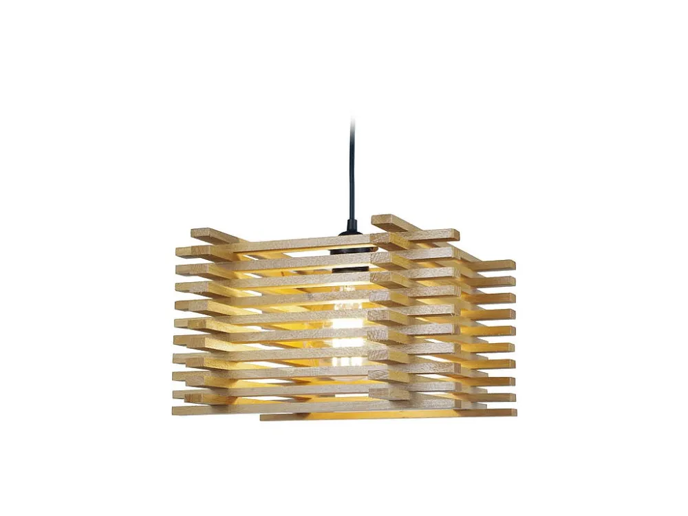 Suspensão TOSEL OSAKA cordão de algodão quadrado preto D16 x H90 cm