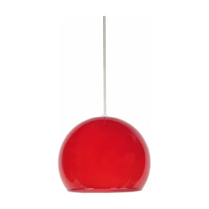 Suspensão TOSEL PALLA vidro cúpula cetim branco D45 x H74 cm