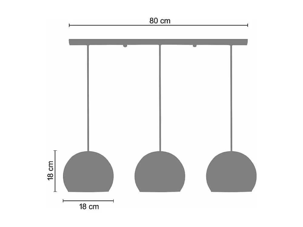 Suspensão TOSEL PALLA vidro tigela maçã D18 x H75 cm