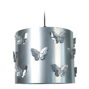 Suspensão TOSEL PAPILLON vidro cúpula branco D45 x H74 cm