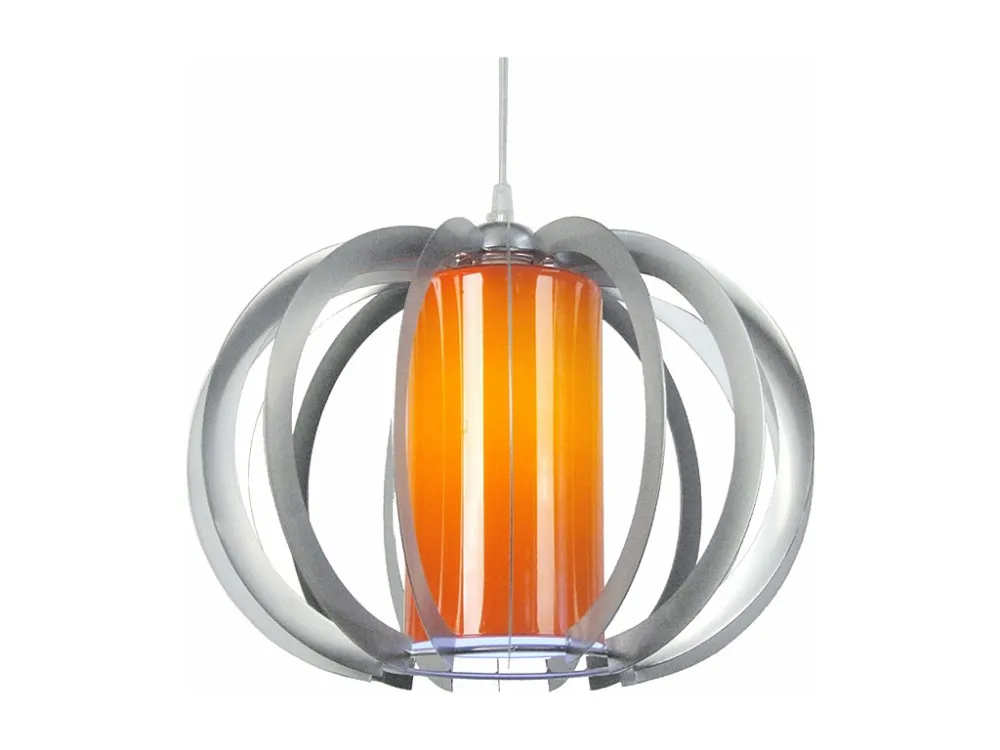 Suspensão TOSEL SALOON metálico cilindro vermelho D17 x H70 cm