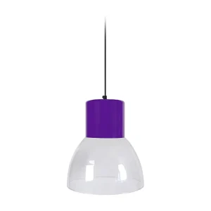 Suspensão TOSEL SETA vidro cúpula rosa D30 x H70 cm