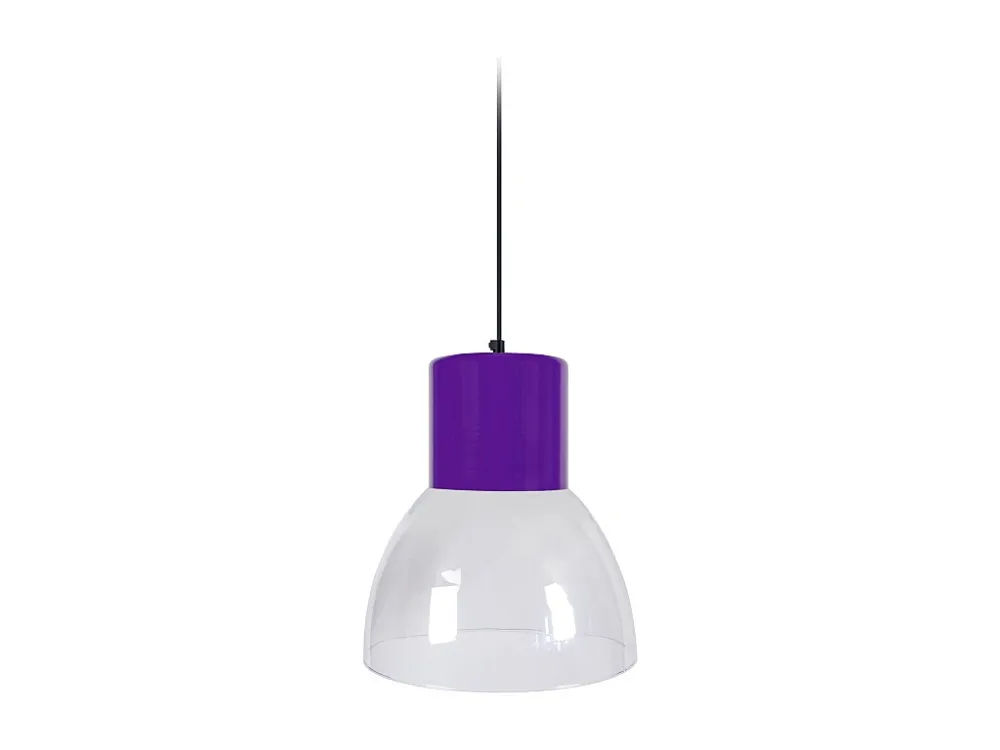 Suspensão TOSEL SETA vidro cúpula rosa D30 x H70 cm