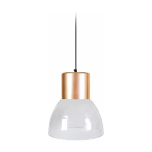 Suspensão TOSEL SETA vidro cúpula roxo D30 x H92 cm
