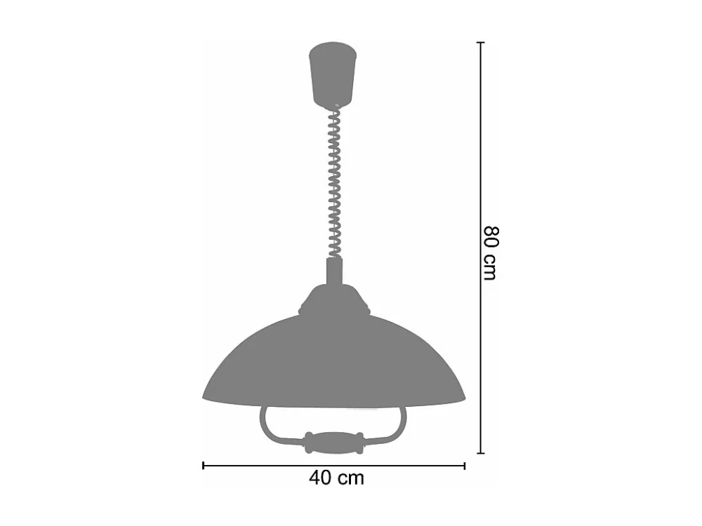 Suspensão TOSEL SIENA metálico cônico antracite D25 x H90 cm