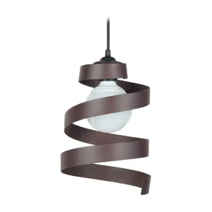 Suspensão TOSEL SPIRALE vidro cônico preto D28 x H80 cm