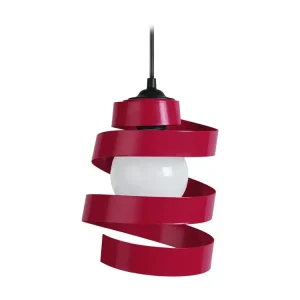 Suspensão TOSEL SPIRALE vidro cônico vermelho D28 x H80 cm